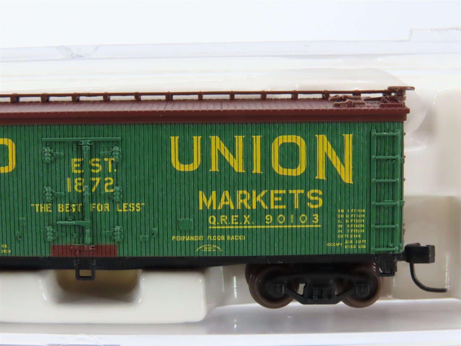 N Scale Atlas 41407 QREX Grand Union Food Markets 40' Woodside Reefer #90103