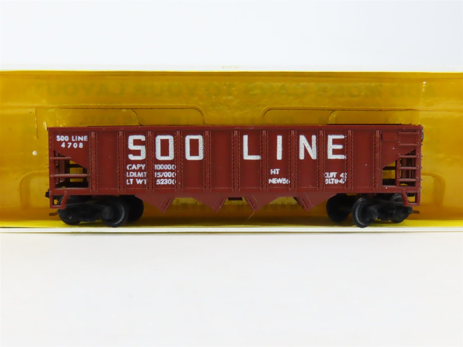 N Scale AHM Minitrains 4363 SOO Line 4-Bay Open Hopper #4709