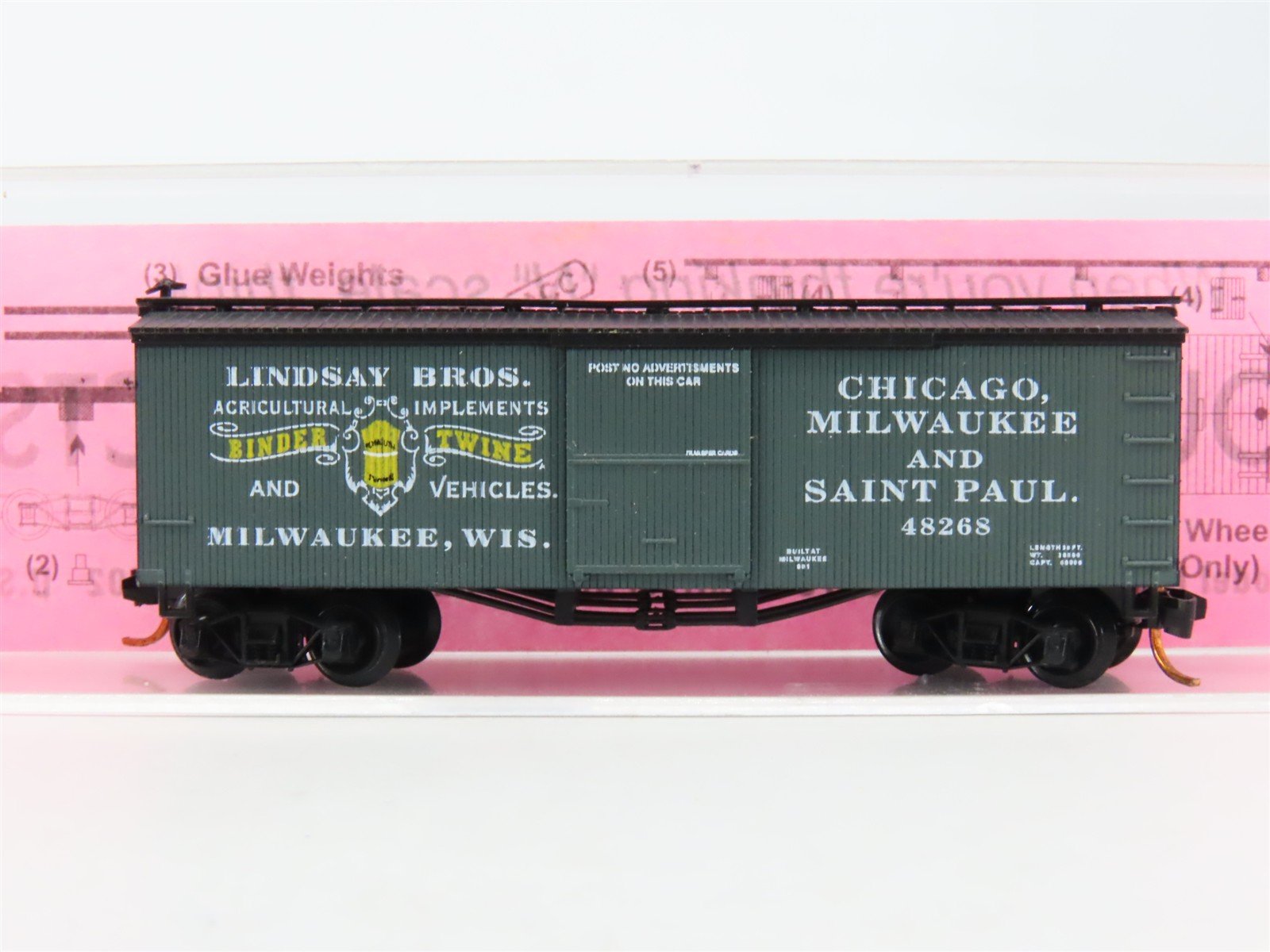 N Scale Roundhouse 8754 CM&SP Lindsay Brothers 36' Billboard Box Car #48268