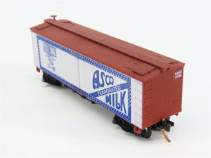 N Scale Roundhouse 8702 AMSX Asco Milk Old Timer Billboard Reefer #12006