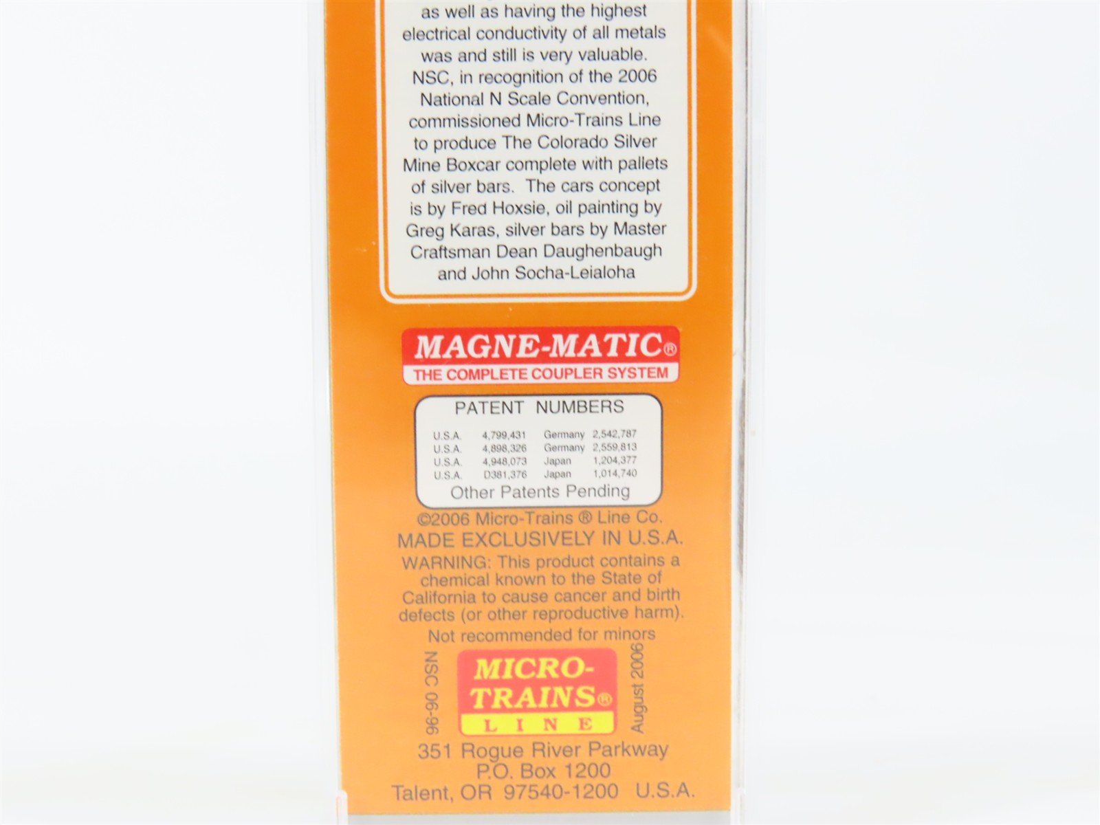 N Scale Micro-Trains MTL NSC 06-96 D&RGW Colorado Silver Mines Box Car #1856