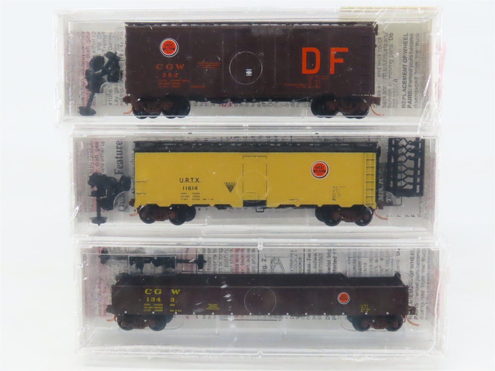 N Micro-Trains MTL CGW/URTX Chicago Great Western Box Car/Reefer/Gondola 3-Pack