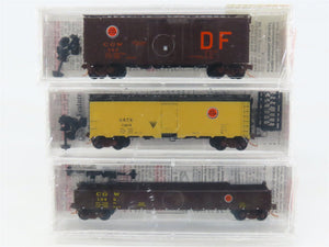 N Micro-Trains MTL CGW/URTX Chicago Great Western Box Car/Reefer/Gondola 3-Pack