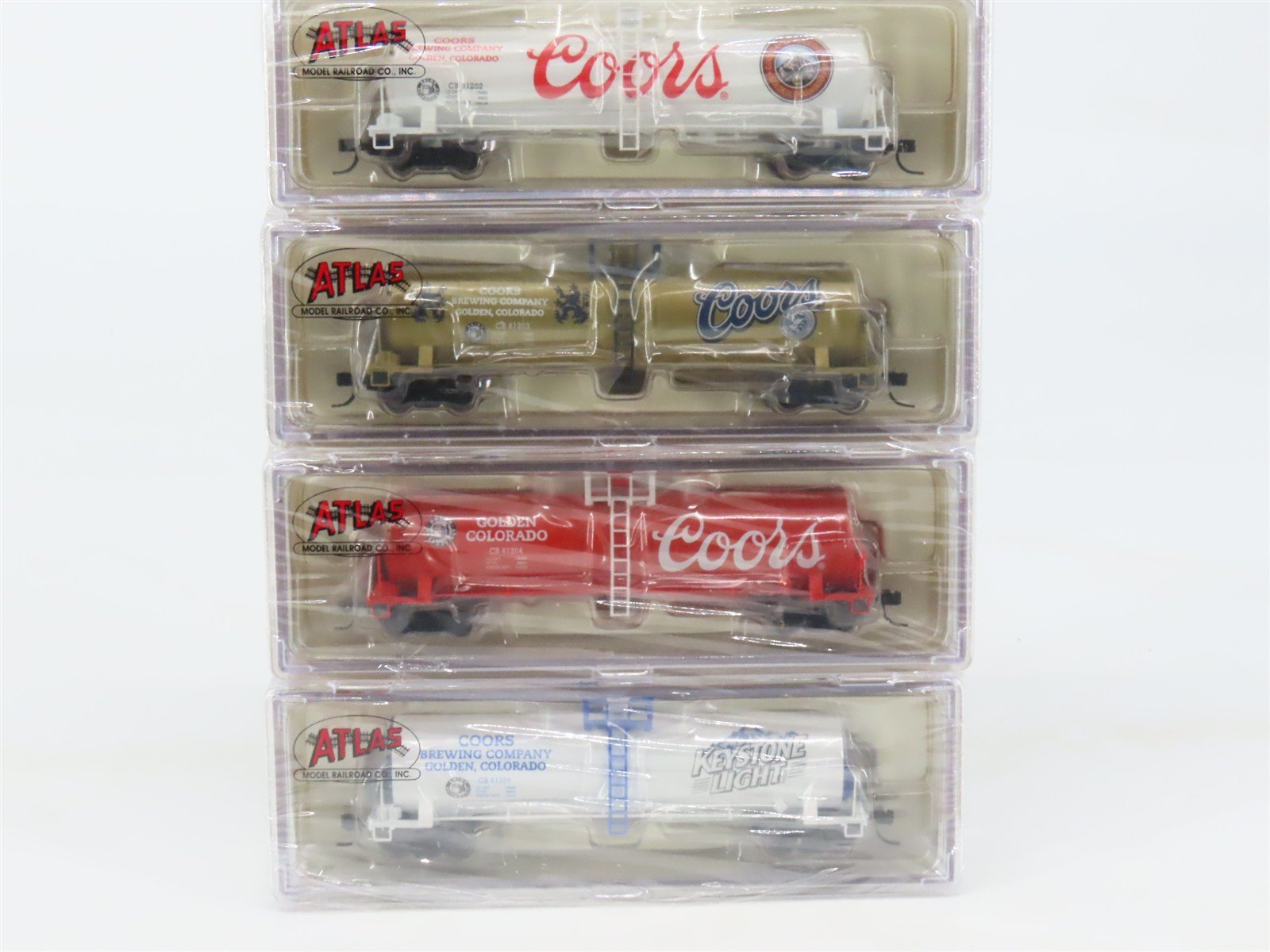 N Scale Atlas NSC CB Coors Brewing Company Tank Cars 4-Pack Sealed