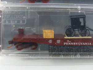 N Micro-Trains MTL NSE PRR Lancaster County Buggy Co. Box Car & Flat Car 2-Pack
