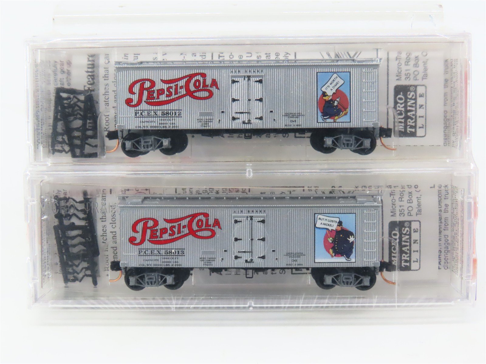 N Scale Micro-Trains MTL 58572 PCEX Pepsi-Cola 36' Ice Reefer 2-Pack Sealed