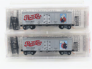 N Scale Micro-Trains MTL 58572 PCEX Pepsi-Cola 36' Ice Reefer 2-Pack Sealed