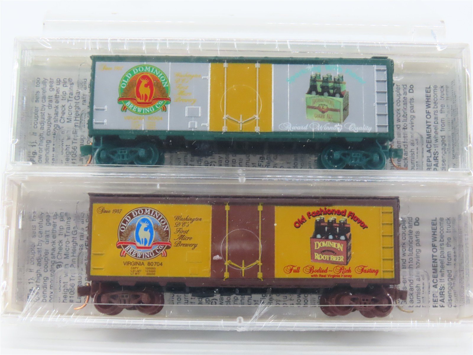 N Micro-Trains MTL NSC 04-65 Old Dominion Brewing Co. Box Car 2-Pack Sealed