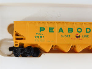LOT of 2 N Scale Bachmann 53-1033-88 PSL Peabody Short Line 4-Bay Hopper #6687
