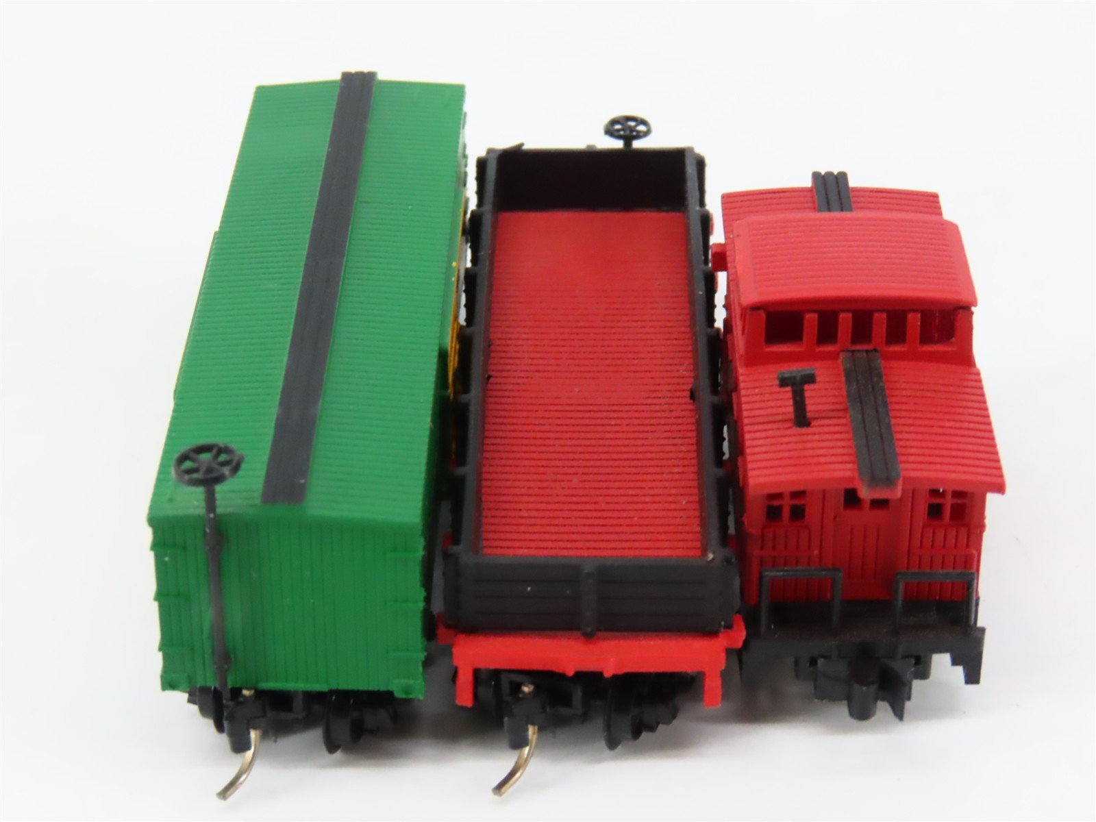 LOT of 3 N Bachmann Old Timers CPRR Central Pacific Caboose, Box Car, & Gondola