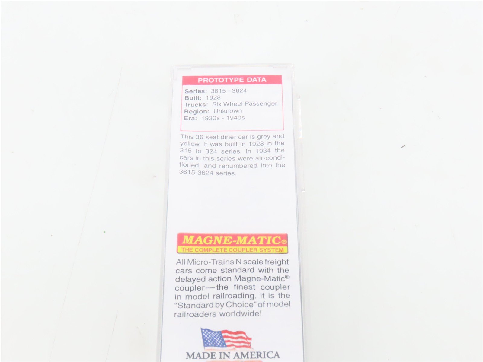 N Scale Micro-Trains MTL 14600060 UP Union Pacific HW Diner Passenger Car #3623