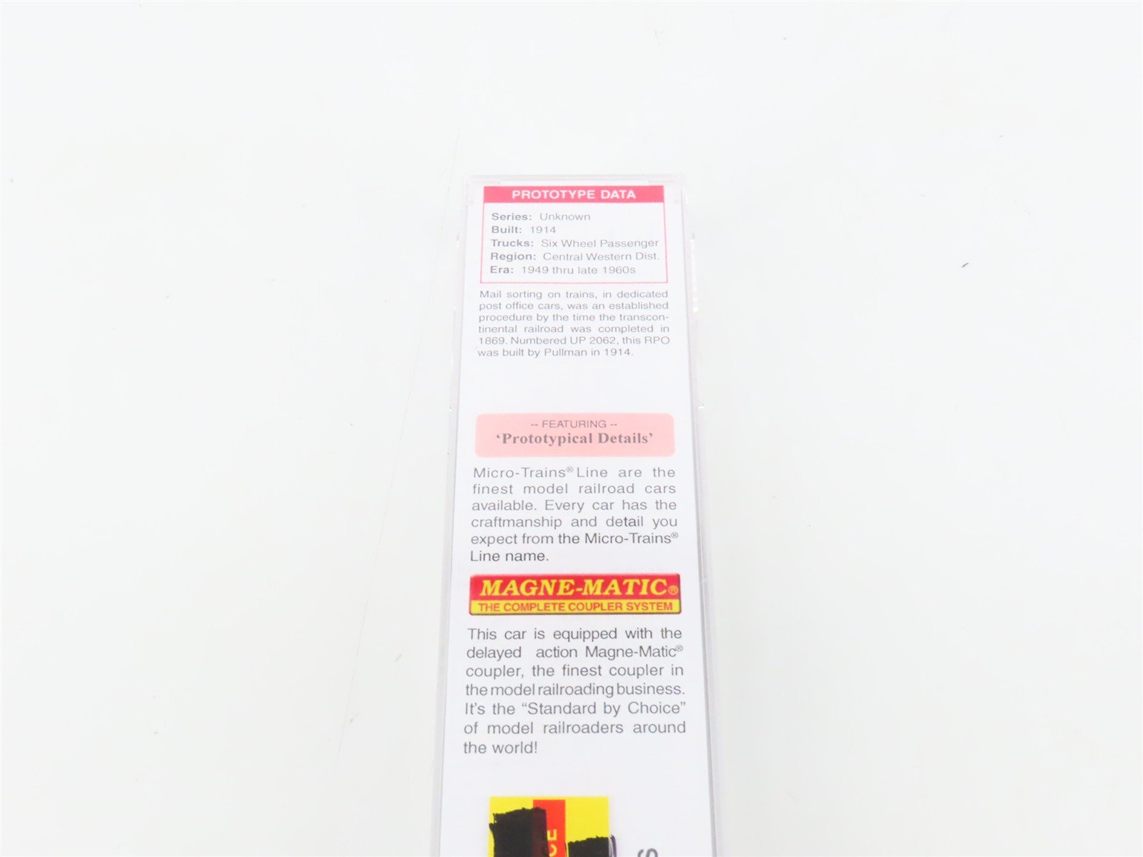 N Scale Micro-Trains MTL 14000060 UP Union Pacific RPO HW Passenger Car #2062