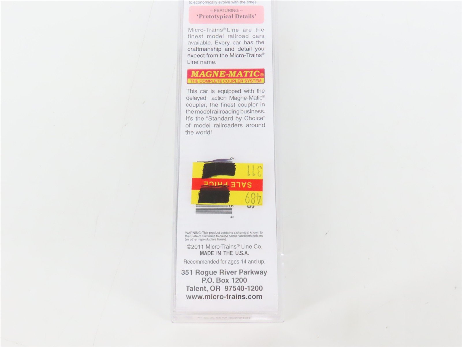 N Scale Micro-Trains MTL 14300060 UP Railway 83' HW Parlor Passenger Car #1262