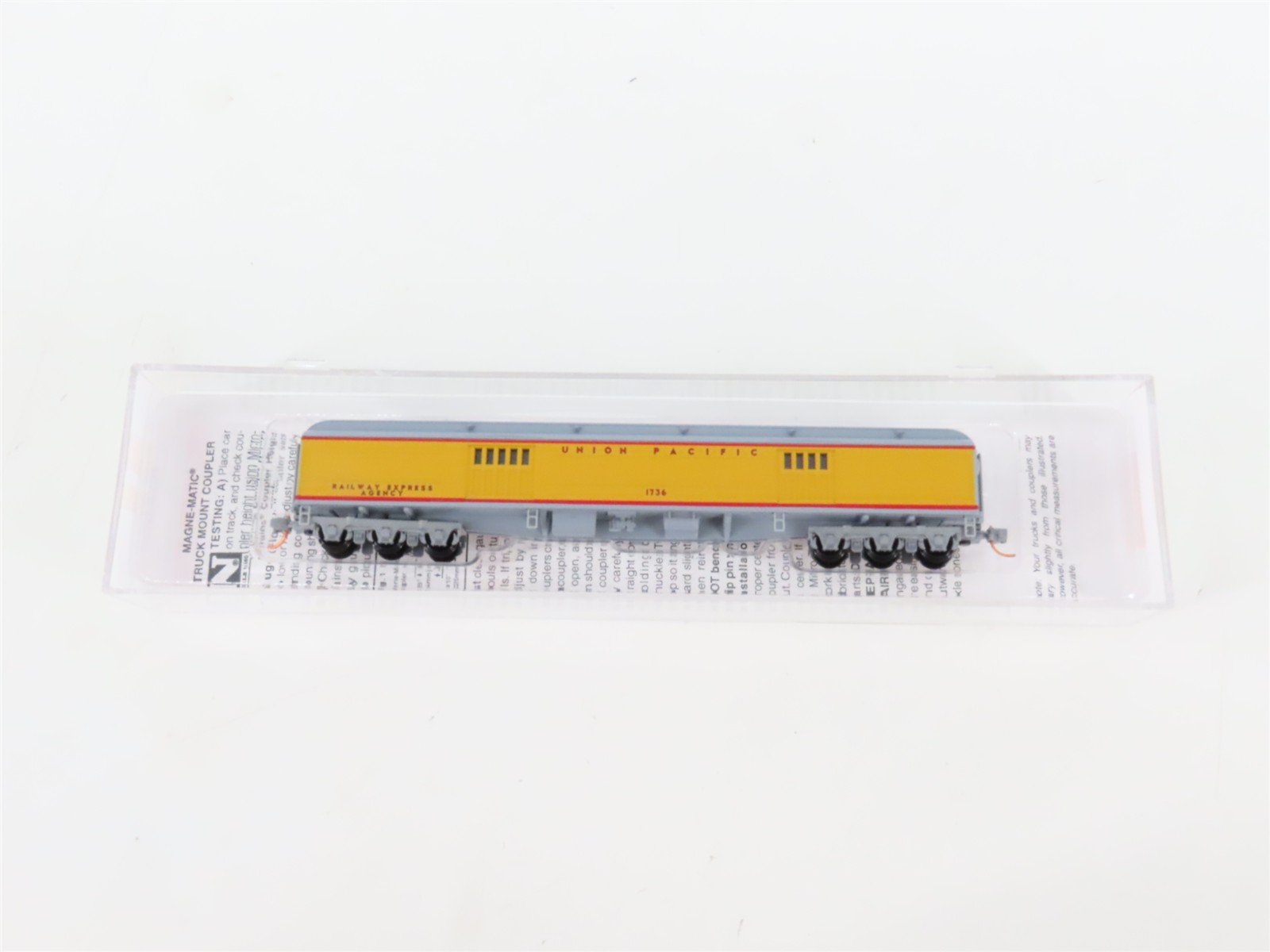 N Scale Micro-Trains MTL 14700060 UP Railway 70' HW Baggage Passenger Car #1736