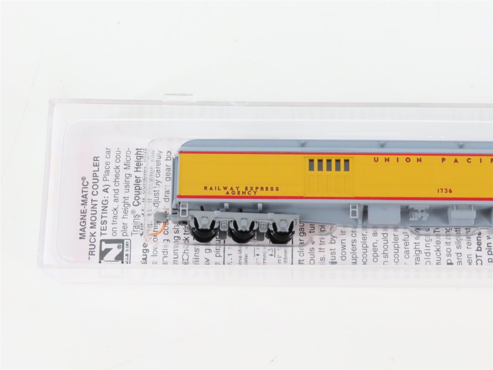 N Scale Micro-Trains MTL 14700060 UP Railway 70' HW Baggage Passenger Car #1736