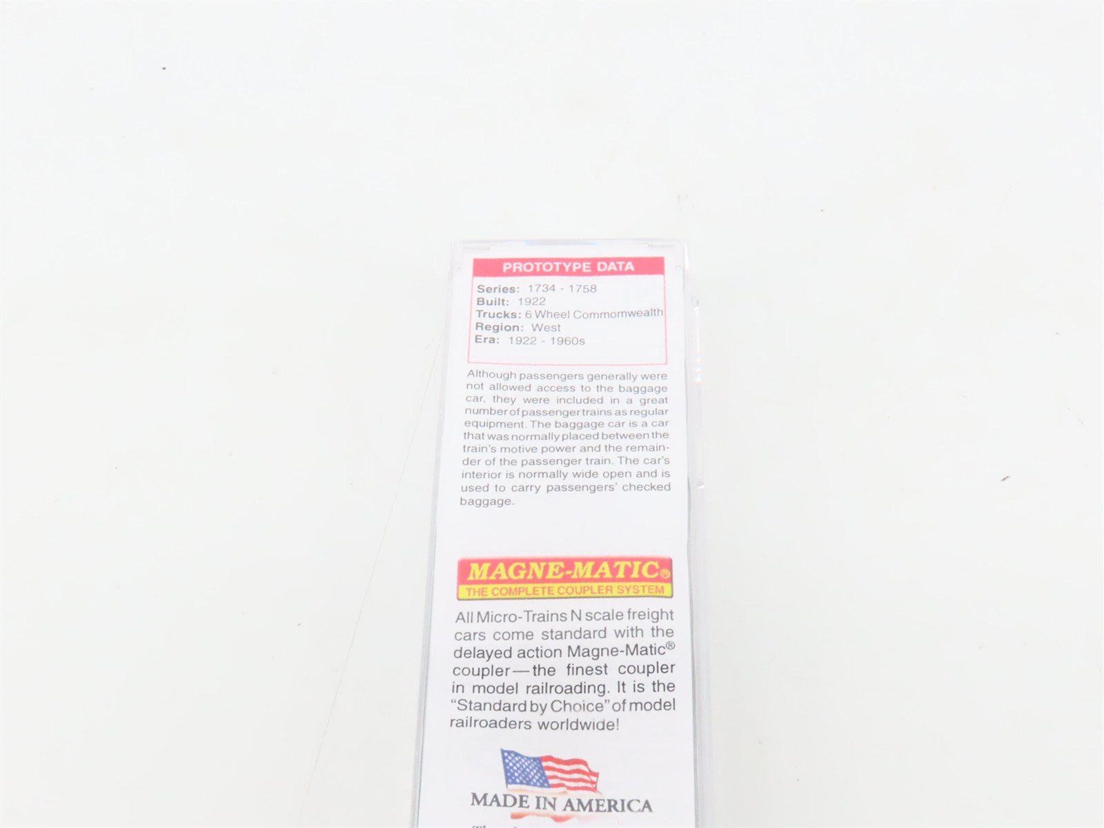 N Scale Micro-Trains MTL 14700060 UP Railway 70' HW Baggage Passenger Car #1736