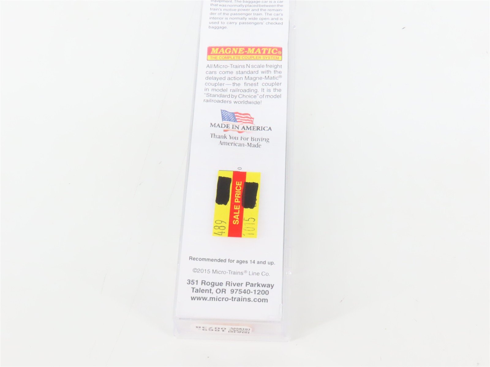 N Scale Micro-Trains MTL 14700060 UP Railway 70' HW Baggage Passenger Car #1736