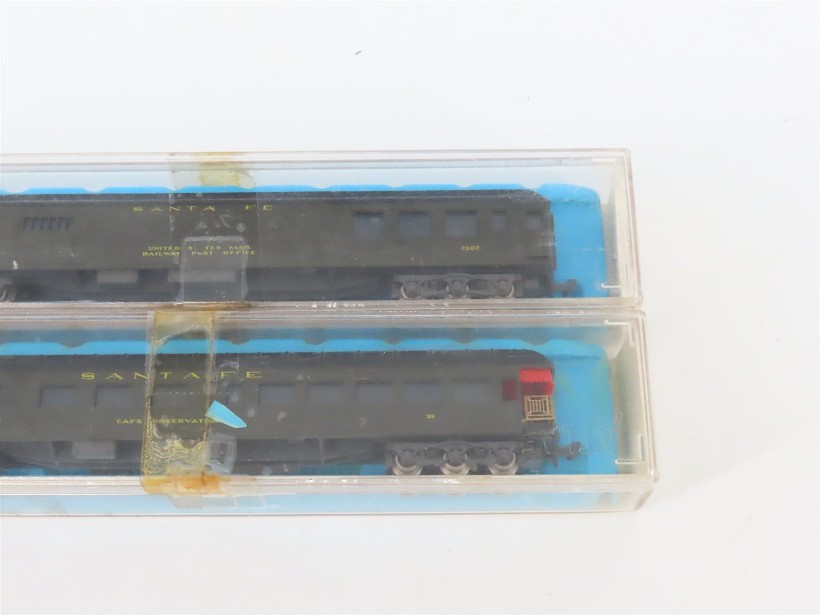 LOT of 6 N Scale Atlas ATSF Santa Fe Coach/Obs/Baggage Passenger Cars