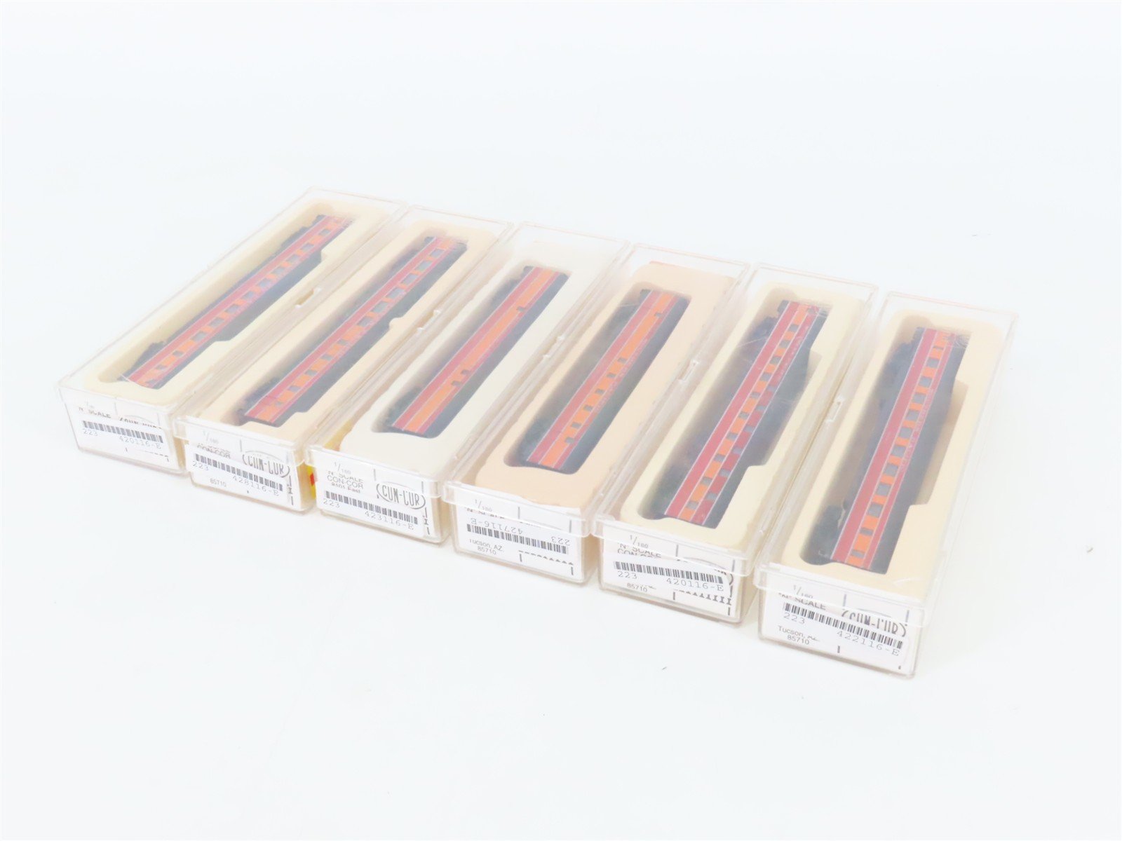 LOT of 6 N Scale Con-Cor SP Southern Pacific Baggage/Obs/Coach Passenger Cars
