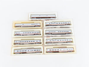 LOT of 9 N Scale Con-Cor ATSF Santa Fe Baggage/Dome/Obs/Coach Passenger Cars