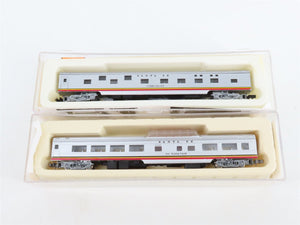 LOT of 9 N Scale Con-Cor ATSF Santa Fe Baggage/Dome/Obs/Coach Passenger Cars
