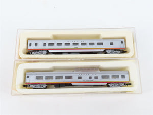 LOT of 9 N Scale Con-Cor ATSF Santa Fe Baggage/Dome/Obs/Coach Passenger Cars