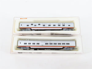 LOT of 9 N Scale Con-Cor ATSF Santa Fe Baggage/Dome/Obs/Coach Passenger Cars