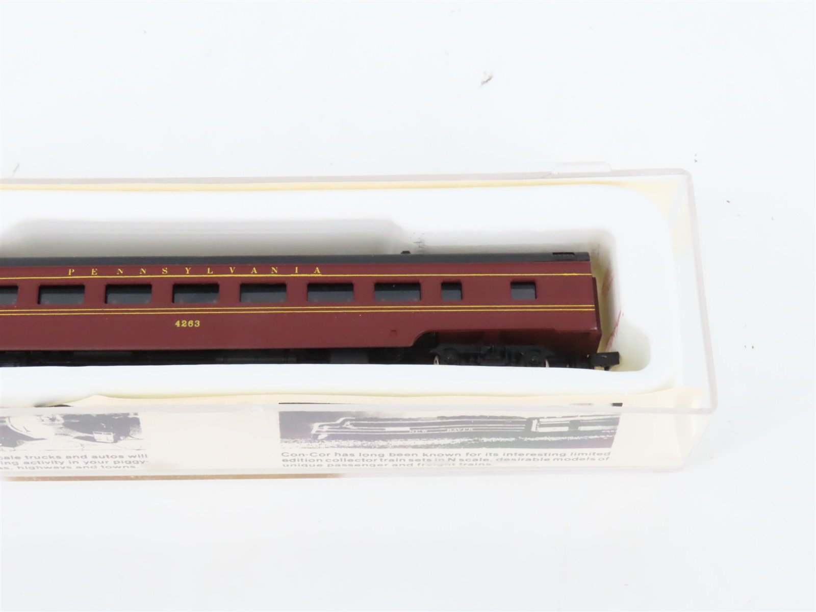 LOT of 4 N Scale Con-Cor PRR Pennsylvania Coach/Obs/Sleeper Passenger Cars