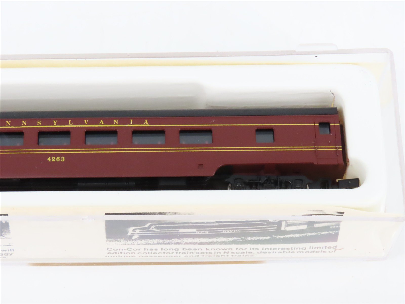 LOT of 4 N Scale Con-Cor PRR Pennsylvania Coach/Obs/Sleeper Passenger Cars