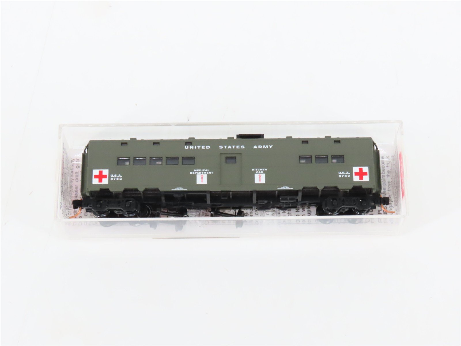 N Scale Micro-Trains MTL 118020 USA Army Troop Sleeper Passenger Car #8762