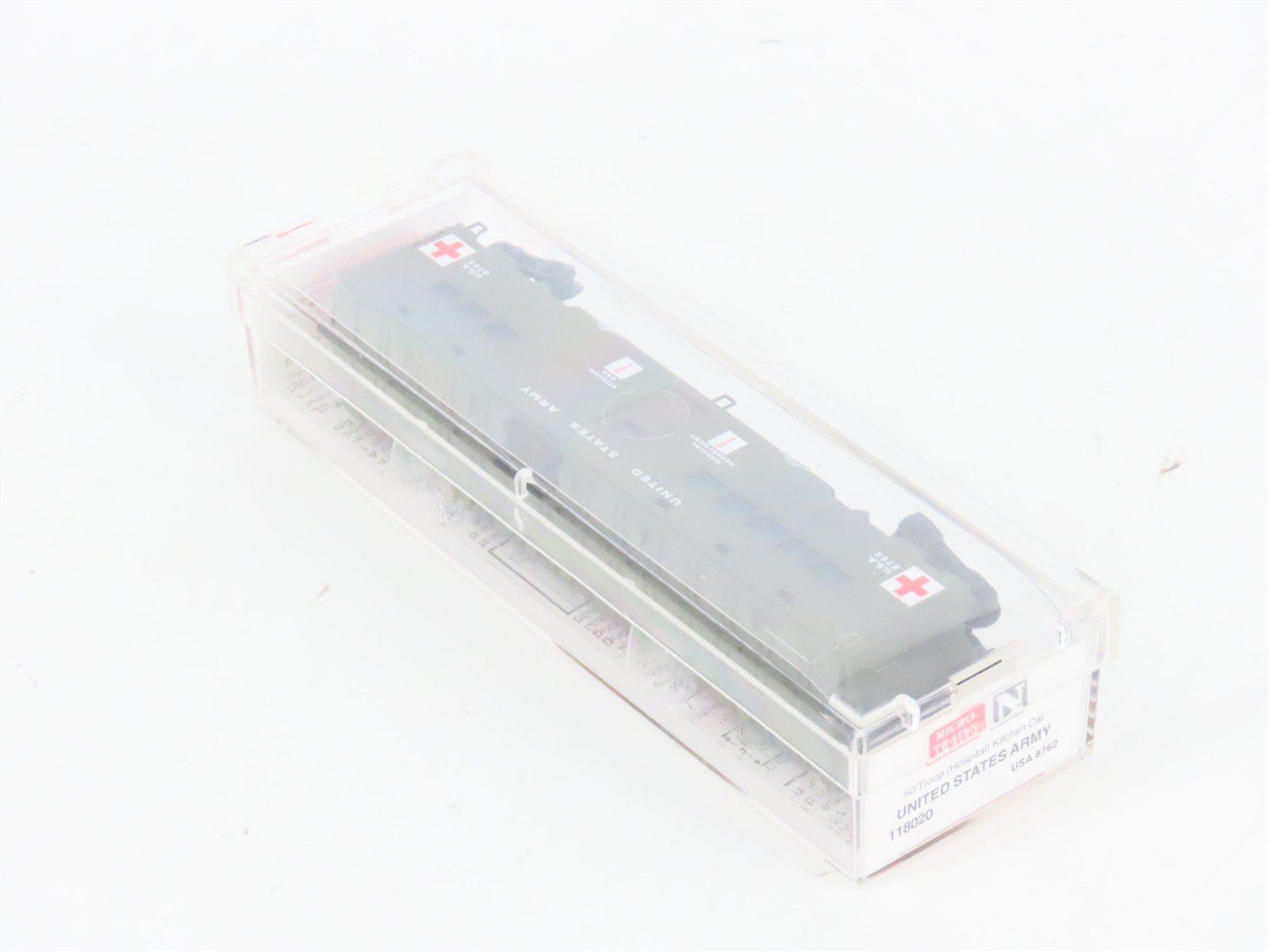 N Scale Micro-Trains MTL 118020 USA Army Troop Sleeper Passenger Car #8762