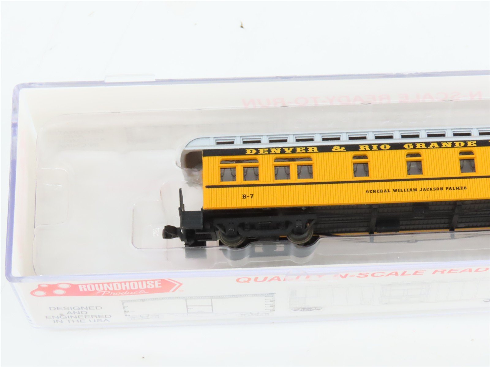N Scale Roundhouse 89414 DRGW Rio Grande 50' Overland Passenger 4-Car Set