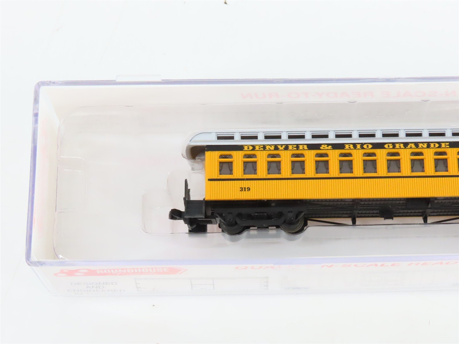 N Scale Roundhouse 89414 DRGW Rio Grande 50' Overland Passenger 4-Car Set