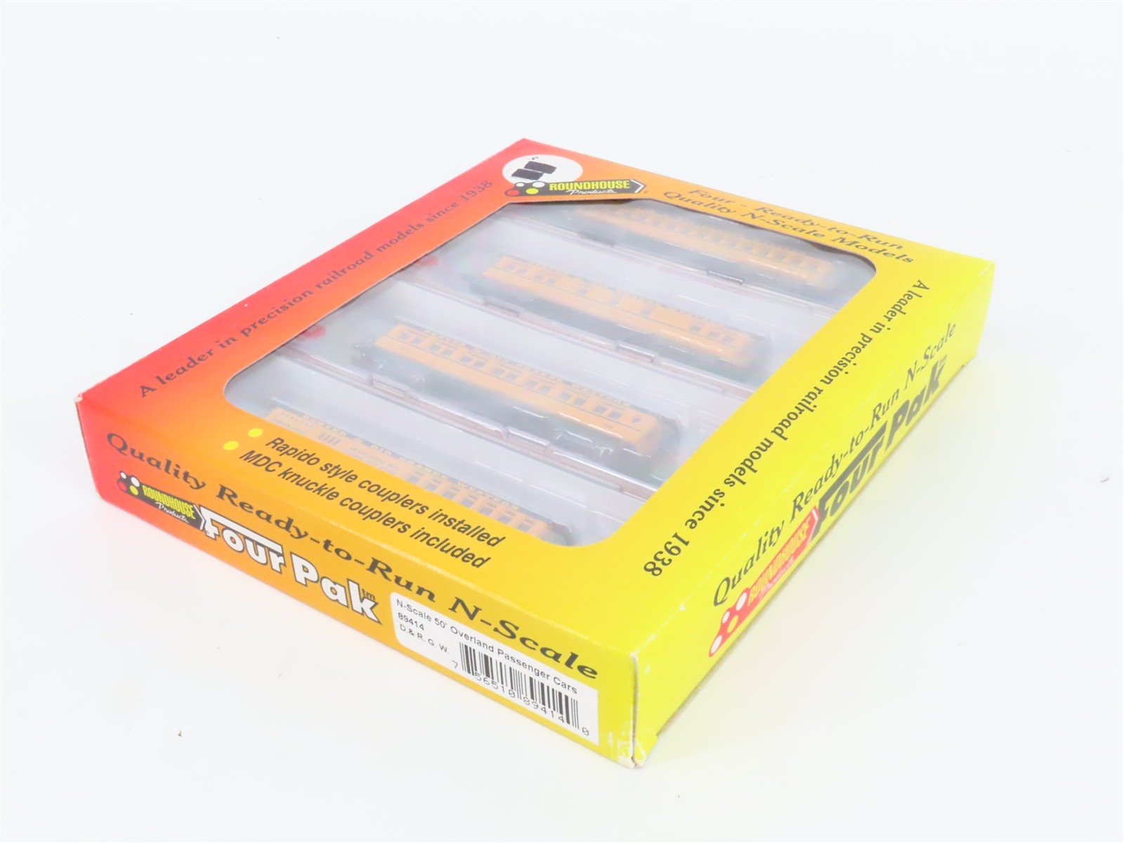 N Scale Roundhouse 89414 DRGW Rio Grande 50' Overland Passenger 4-Car Set