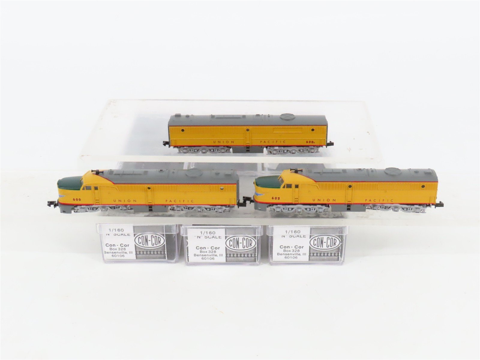N Scale Con-Cor UP Union Pacific ALCO PA/B/A Diesel Locomotive Set