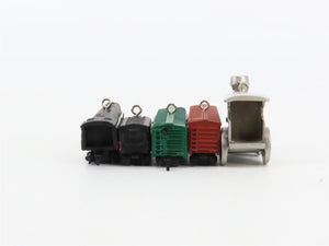 LOT of 5 Lionel/Keepsake Steam Locomotive & Freight Cars Ornaments
