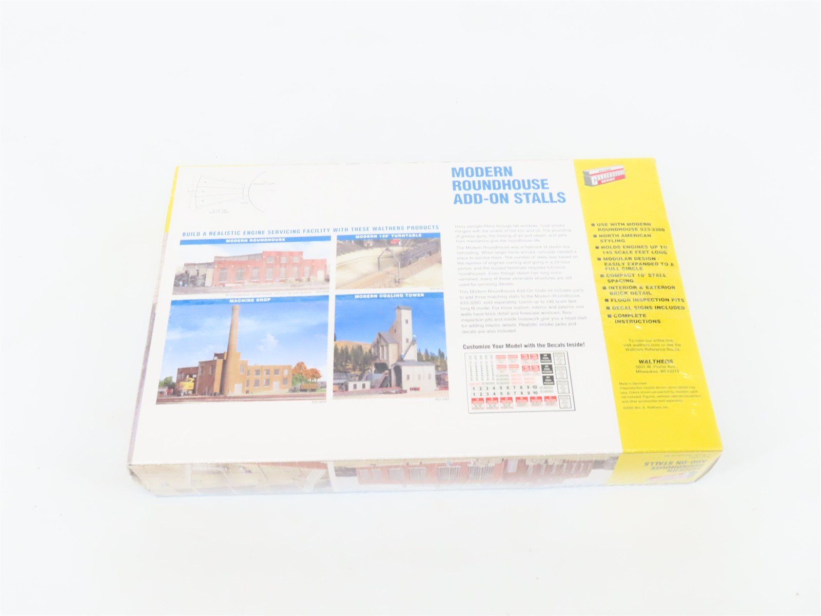 N Scale Walthers Cornerstone 933-3261 Modern Roundhouse Add-On Stalls Kit