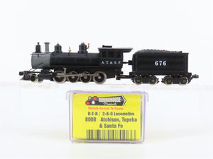 N Scale Roundhouse 8008 ATSF Santa Fe 2-8-0 Steam Locomotive #676