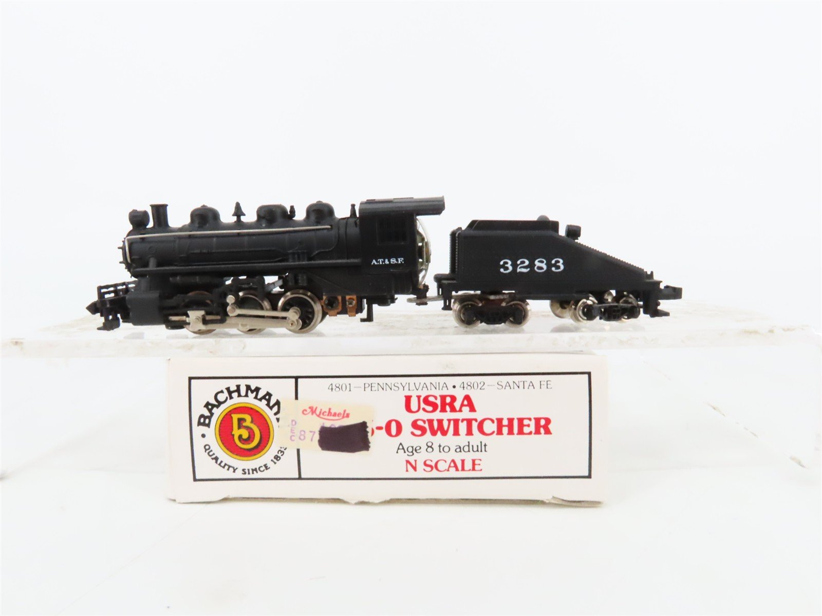 N Scale Bachmann 4802 ATSF Santa Fe 0-6-0 Steam Locomotive #3283