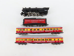 N Scale Con-Cor 0001-008513 Royal American Shows Steam Passenger Set