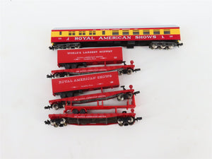 N Scale Con-Cor 0001-008513 Royal American Shows Steam Passenger Set