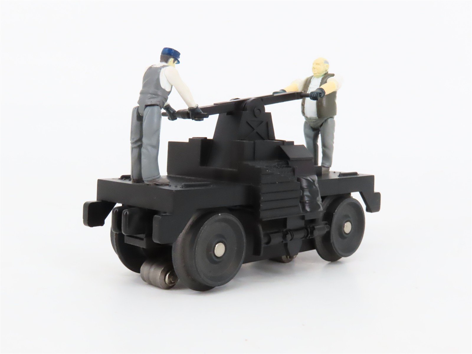 O27 Gauge 3-Rail MTH RailKing 30-2508 Unlettered Operating Hand Car w/ Figures