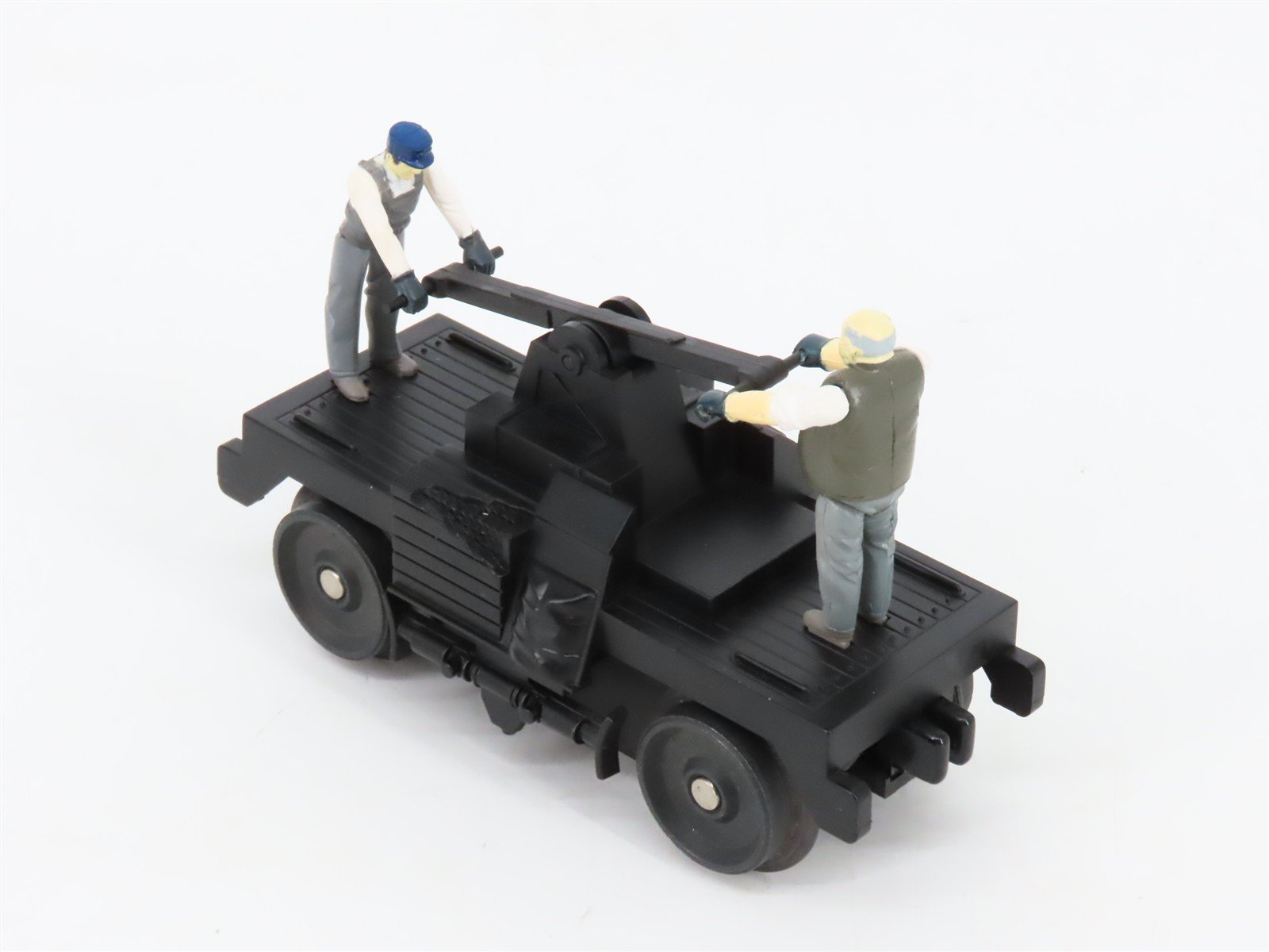 O27 Gauge 3-Rail MTH RailKing 30-2508 Unlettered Operating Hand Car w/ Figures