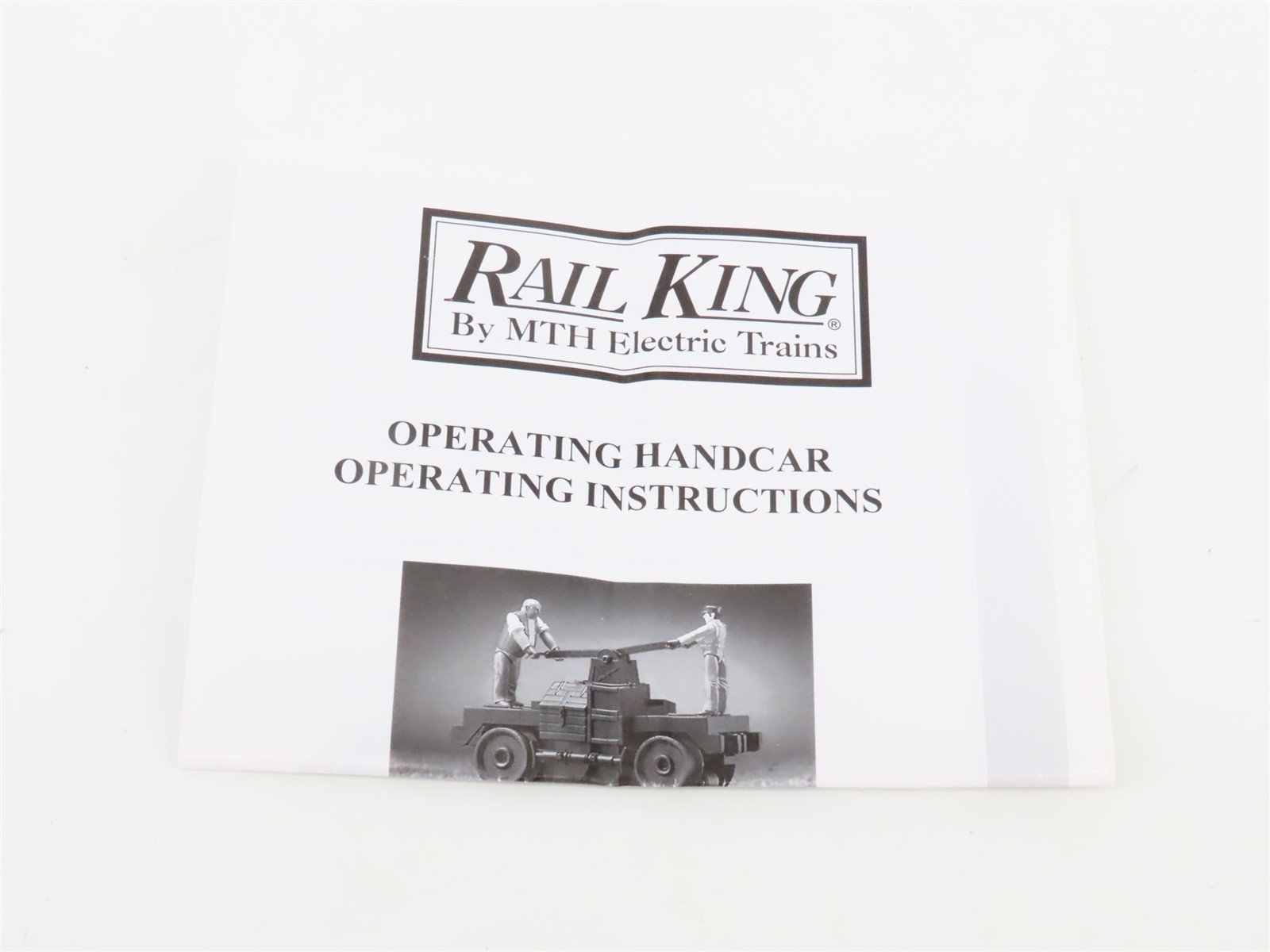 O27 Gauge 3-Rail MTH RailKing 30-2508 Unlettered Operating Hand Car w/ Figures