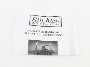 O27 Gauge 3-Rail MTH RailKing 30-2508 Unlettered Operating Hand Car w/ Figures