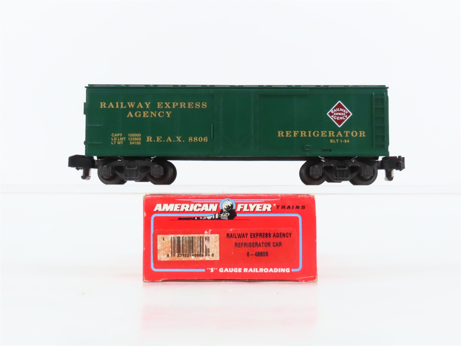 S Scale American Flyer 6-48806 REAX Railway Express Agency Boxcar #8806