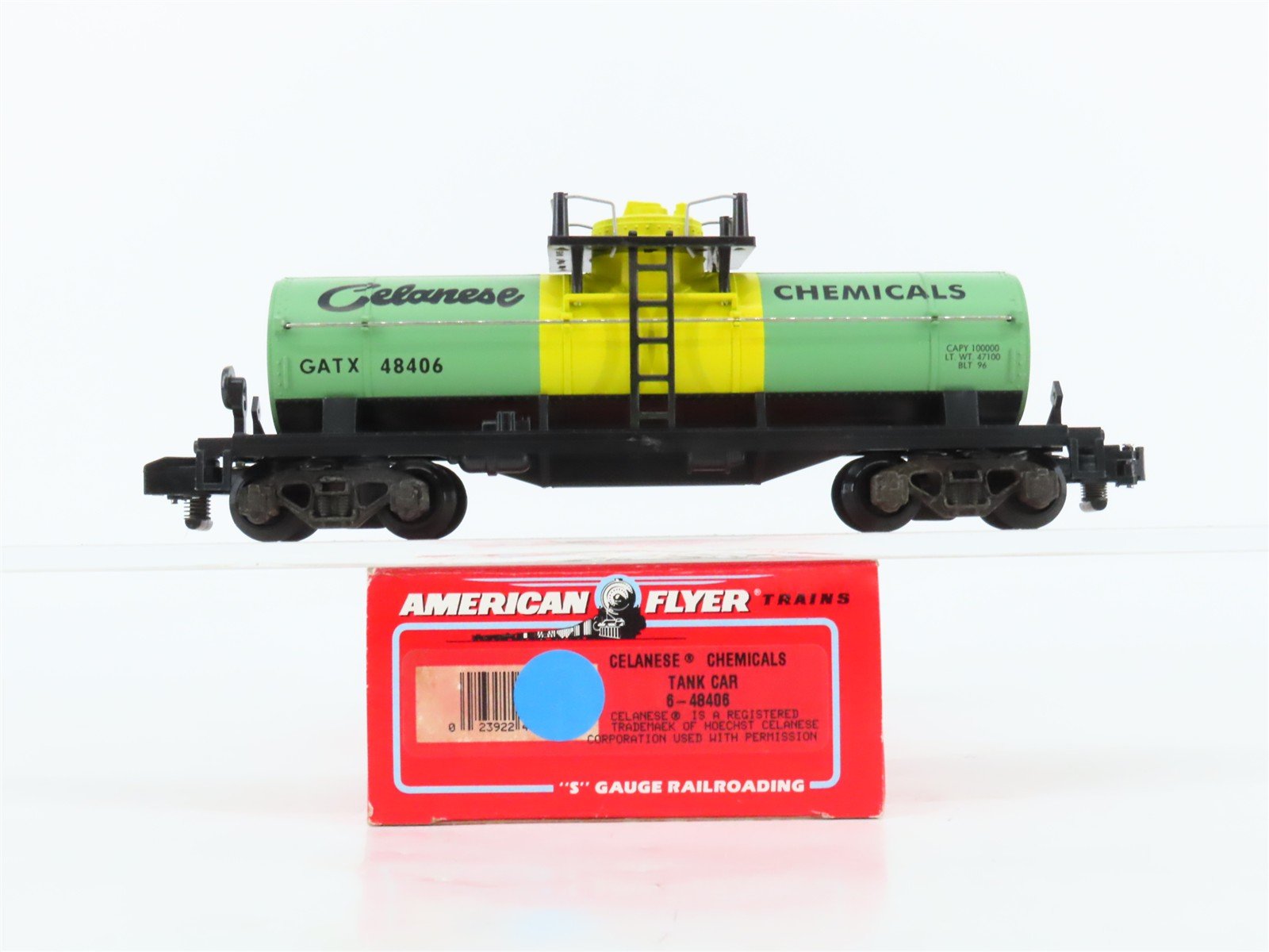S American Flyer 6-48406 GATX Celanese Chemicals Single Dome Tankcar #48406
