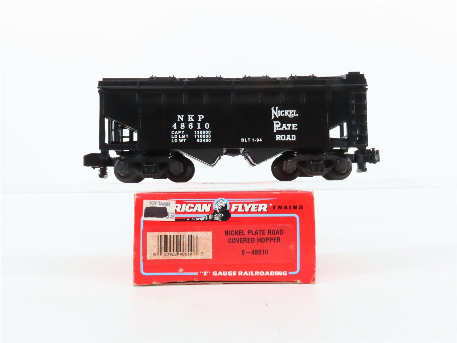 S Scale American Flyer 6-48610 NKP Nickel Plate Road 2-Bay Covered Hopper #48610