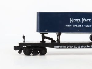 S Scale American Flyer 6-48479 NKP Nickel Plate Road Flatcar #20602 w/Trailer