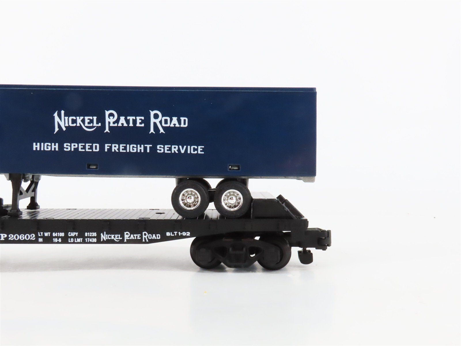 S Scale American Flyer 6-48479 NKP Nickel Plate Road Flatcar #20602 w/Trailer